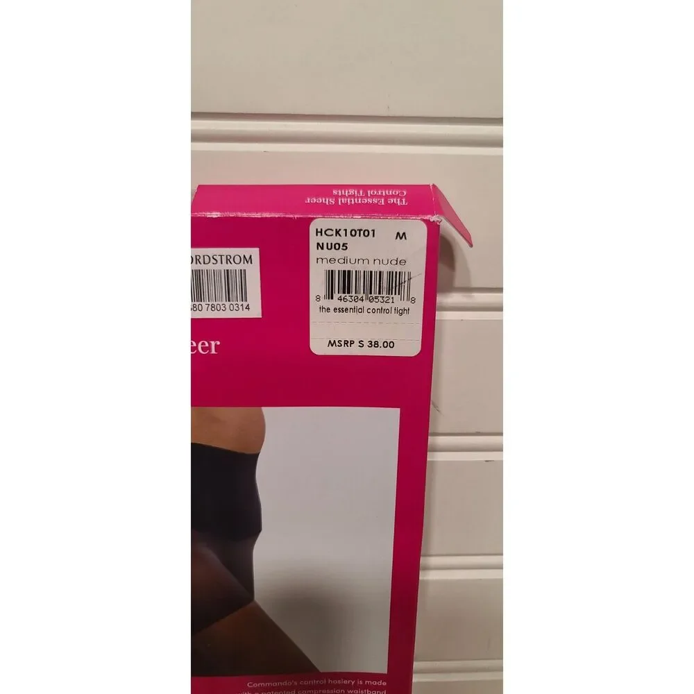 Wolford Control Top Tights Black/Commando The Essential Sheer Medium Nude Size M